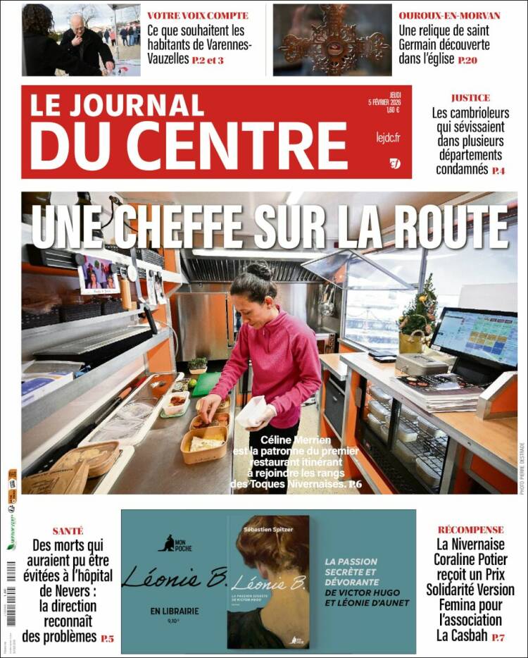Portada de Le Journal du Centre (Francia)
