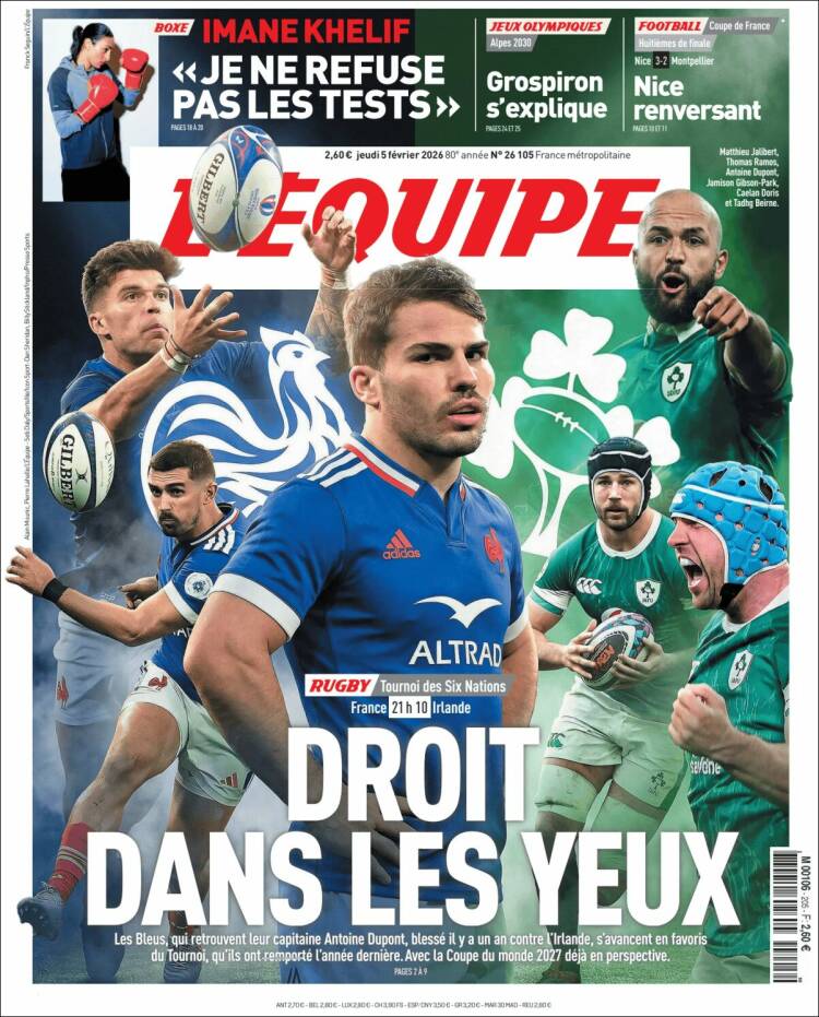 Portada de L'Equipe (Francia)