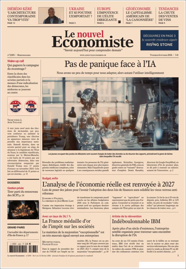 Portada de Le nouvel Economiste (Francia)