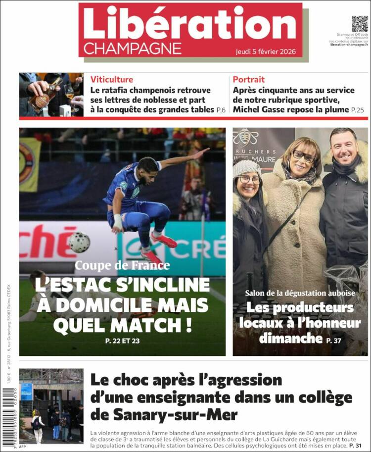 Portada de Libération Champagne (Francia)
