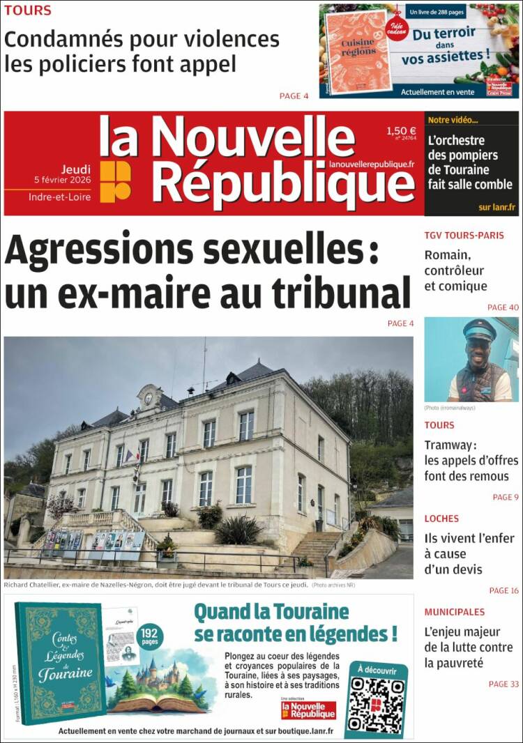 Portada de La Nouvelle Republique (Francia)