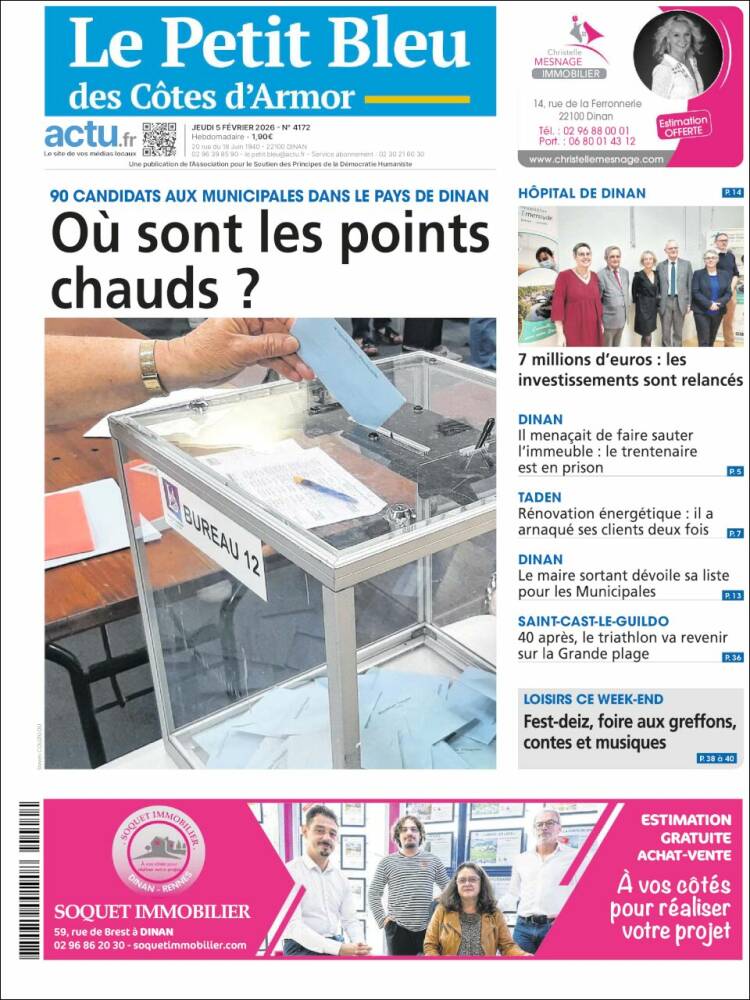 Portada de Le Petit Bleu (Francia)