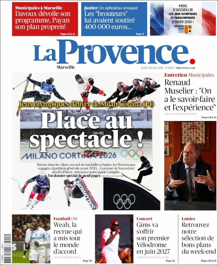 Portada de La Provence (Francia)