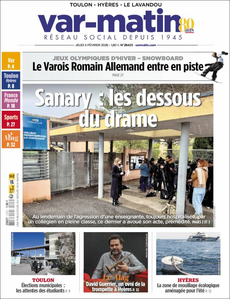 Portada de Var-Matin (Francia)