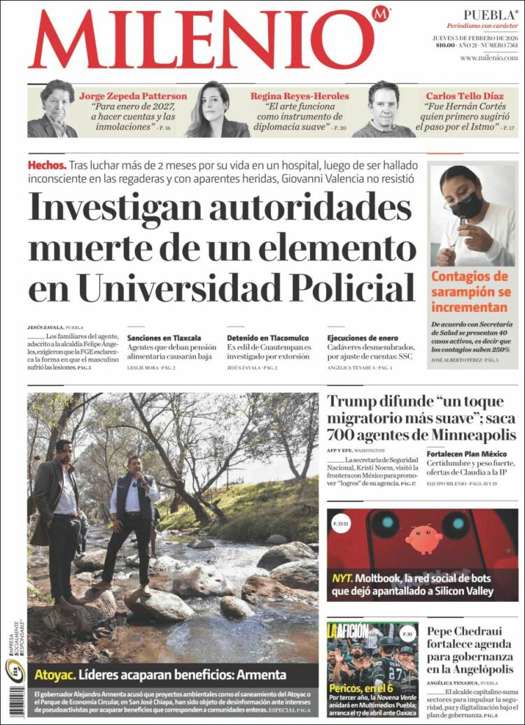 Portada de Milenio de Puebla (M&eacute;xico)