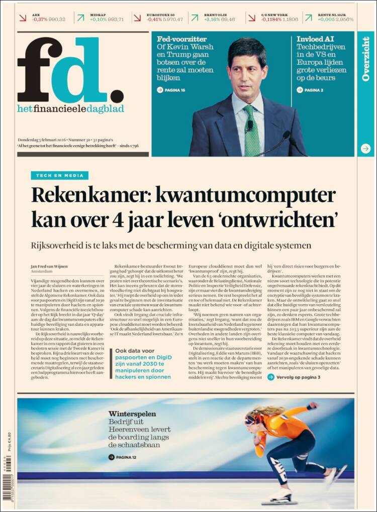 Portada de Het Financieele Dagblad (Pa&iacute;ses Bajos)