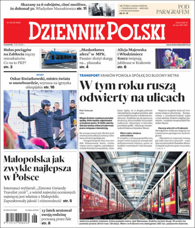 Portada de Dziennik (Polonia)