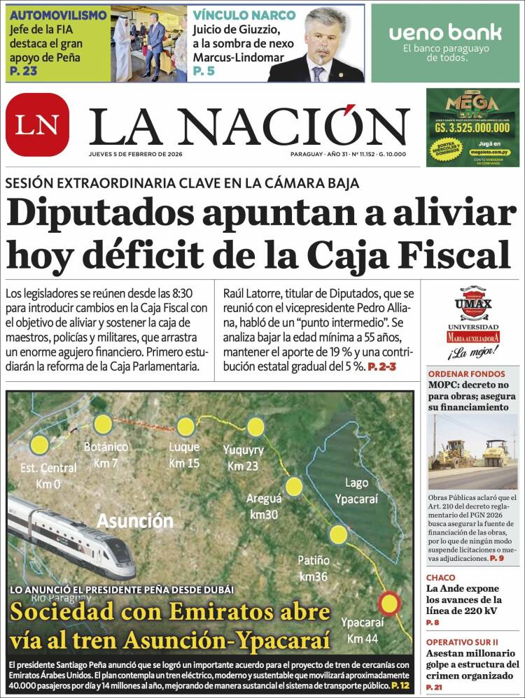 Portada de La Nación (Paraguay)