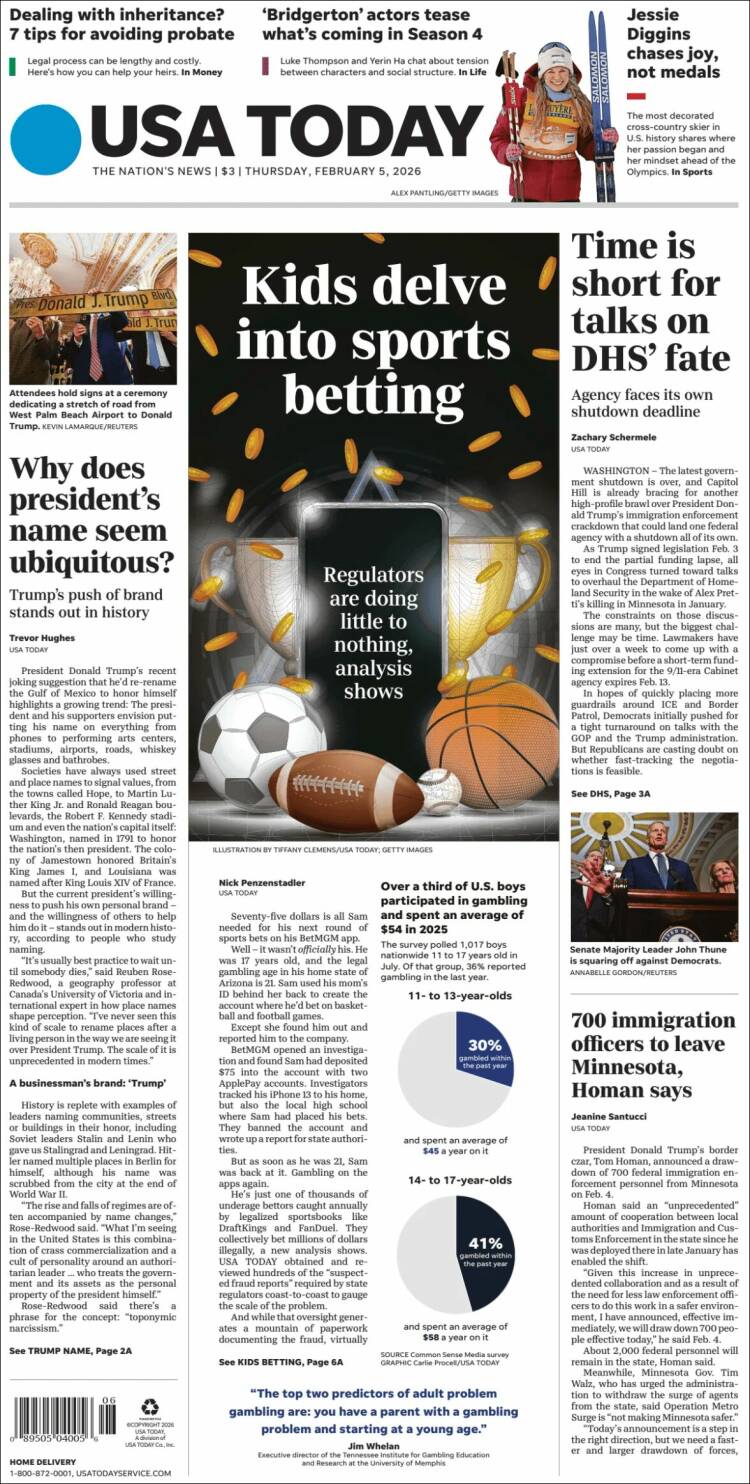 Portada de USA Today (USA)