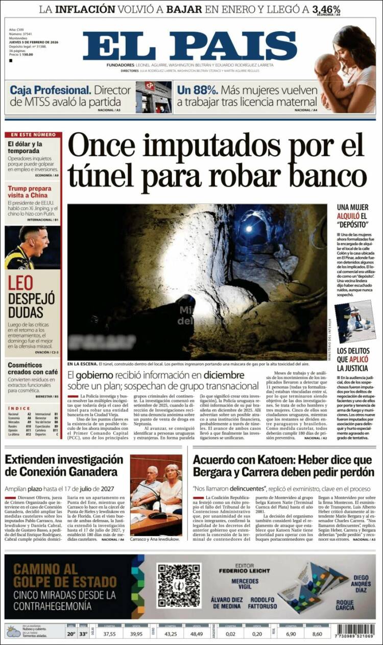 Portada de El País (Uruguay)