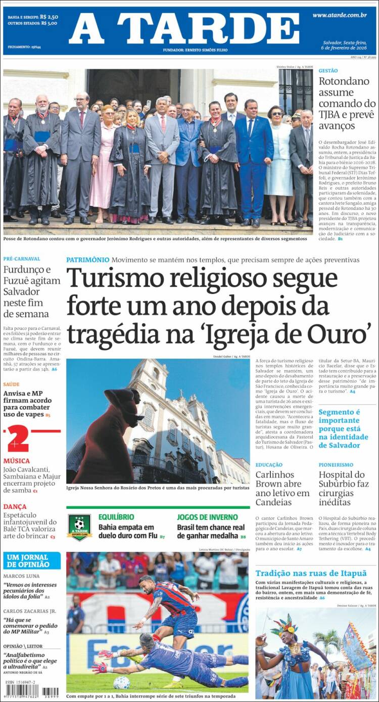 Portada de Diário A Tarde (Brasil)