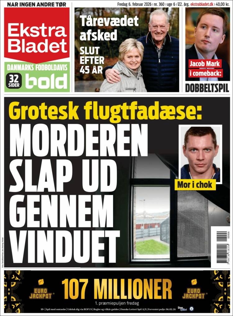 Portada de Ekstra Bladet (Dinamarca)