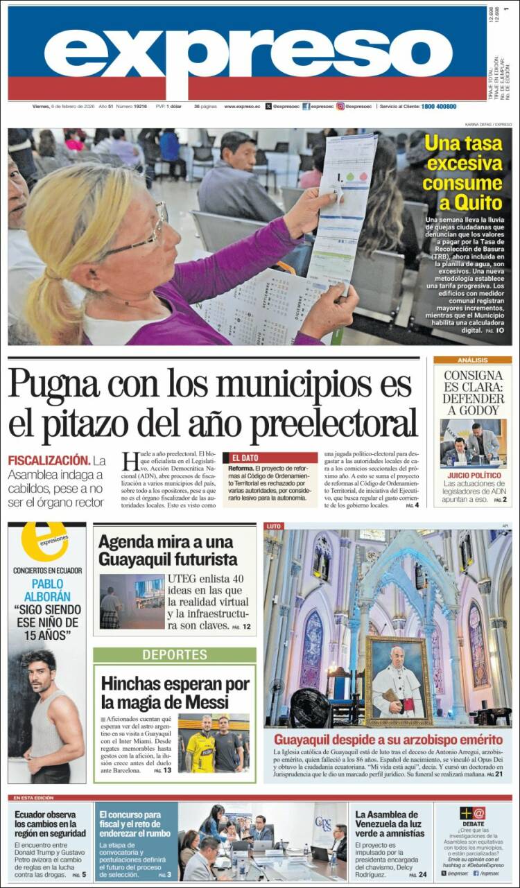Portada de Expreso (Ecuador)