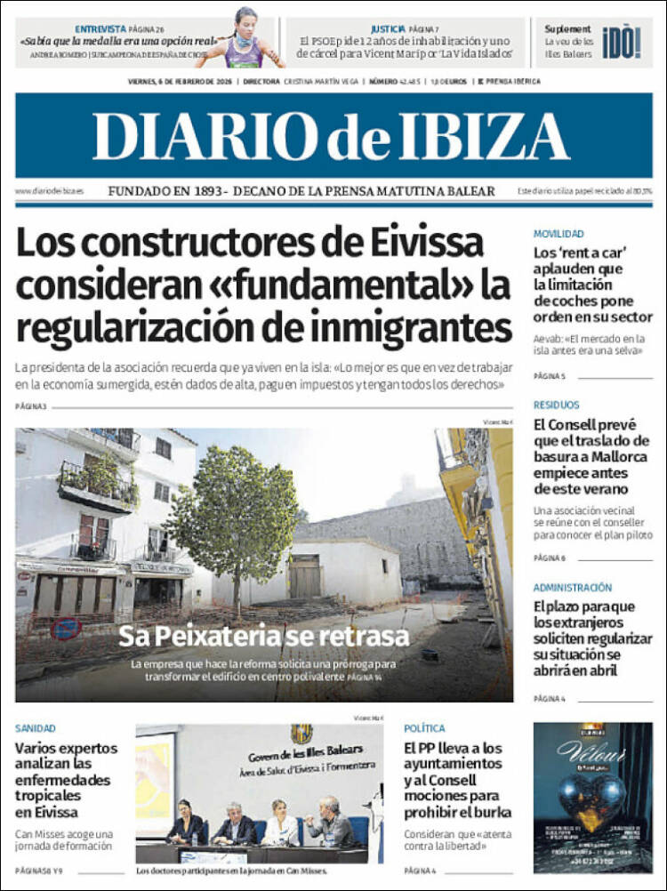 Portada de Diario de Ibiza (Espa&ntilde;a)