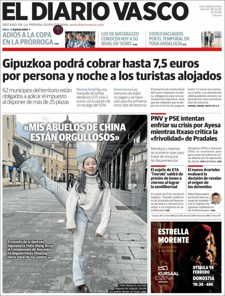 Portada de Diario Vasco (Espa&ntilde;a)