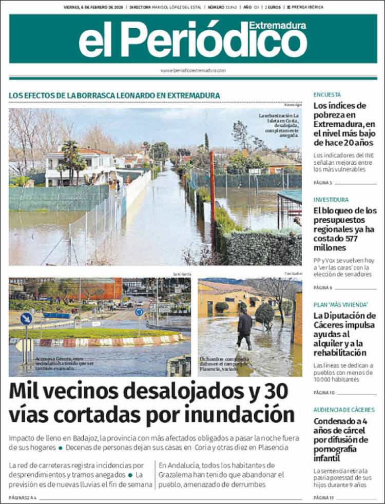 Portada de El Periódico de Extremadura (Espa&ntilde;a)