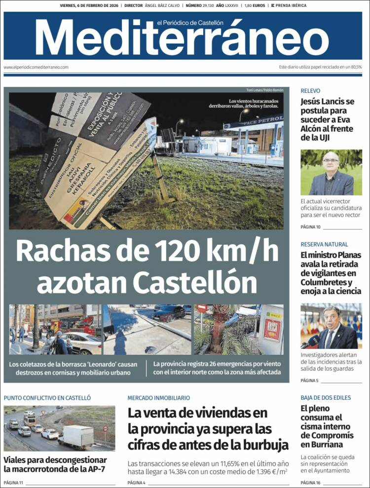 Portada de El Periódico Mediterraneo (Espa&ntilde;a)