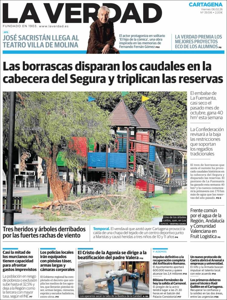 Portada de La Verdad de Cartagena (Espa&ntilde;a)