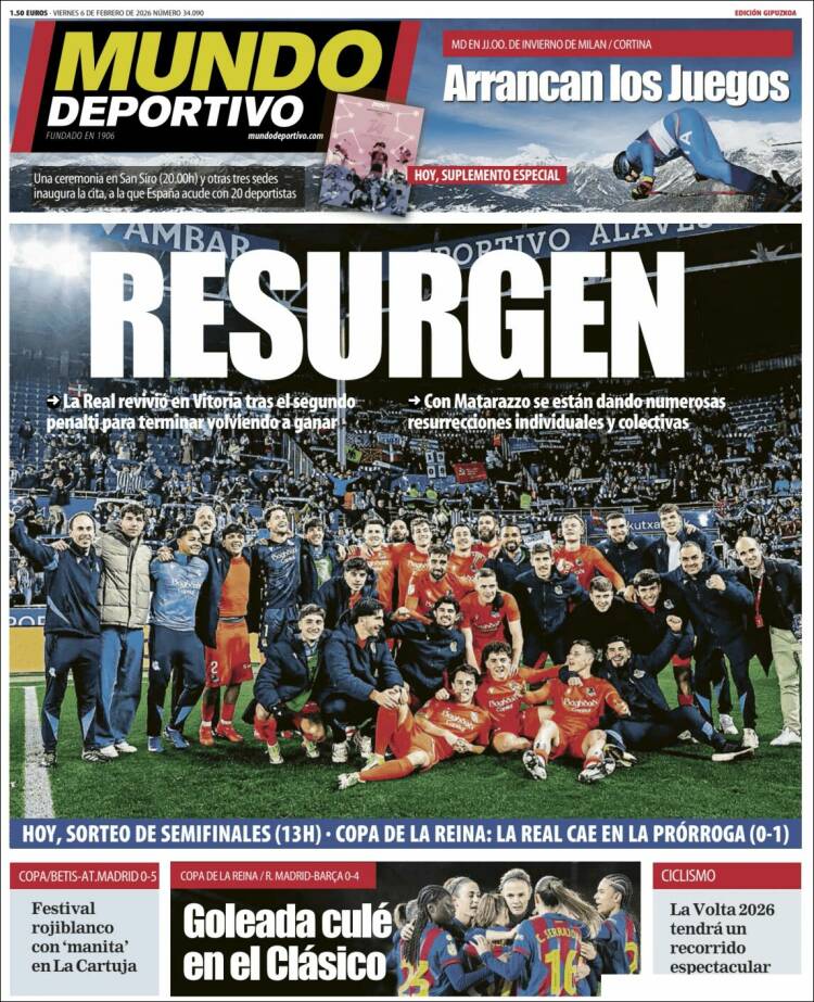 Portada de Mundo Deportivo Gipuzkoa (Espa&ntilde;a)
