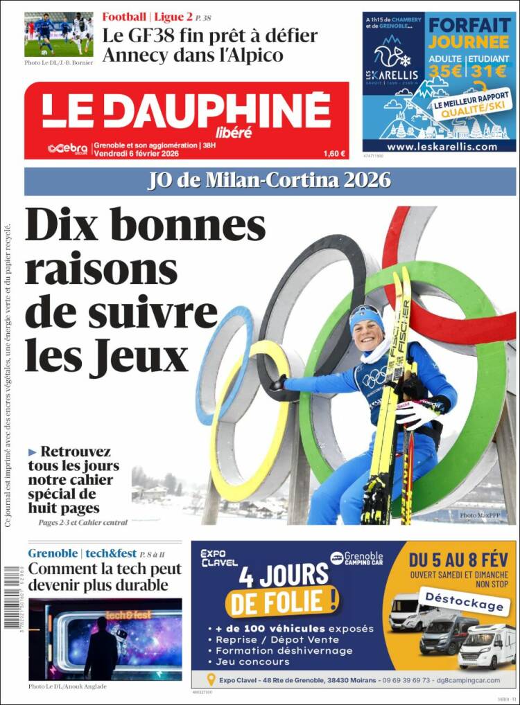 Portada de Le Dauphiné Libéré (Francia)