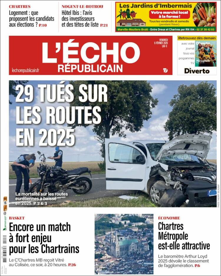 Portada de L'Echo Républicain (Francia)