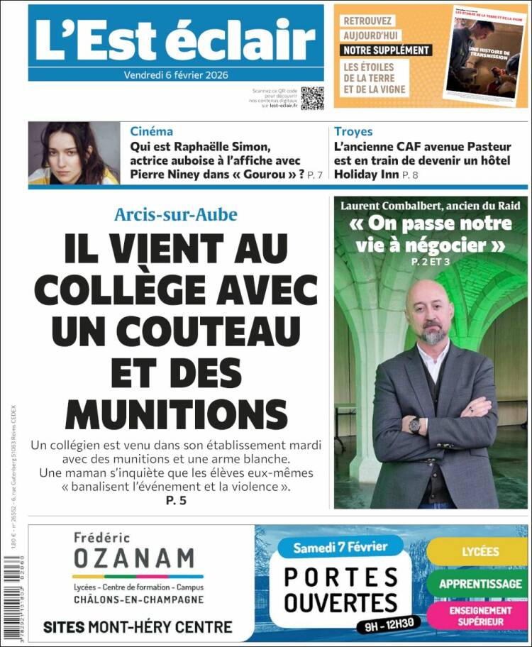 Portada de L'Est Eclair (Francia)