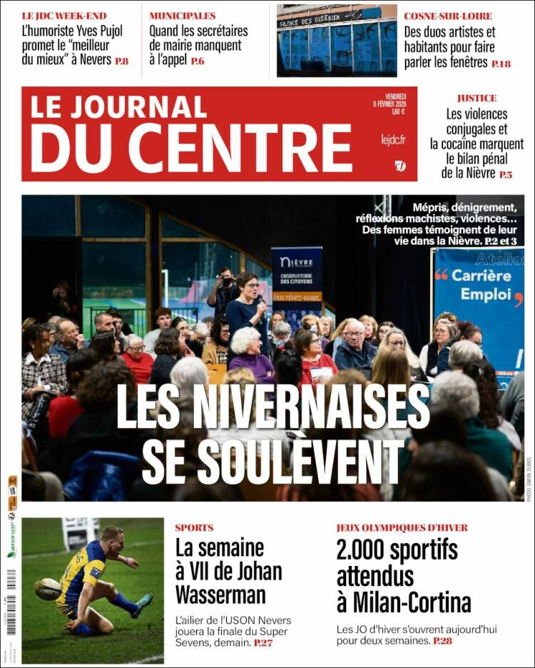 Portada de Le Journal du Centre (Francia)