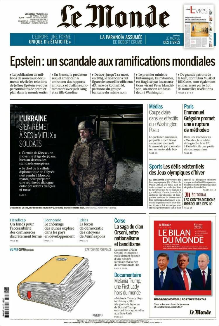 Portada de Le Monde (Francia)
