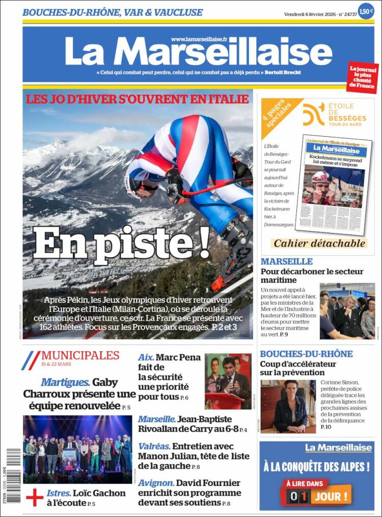 Portada de La Marseillaise (Francia)