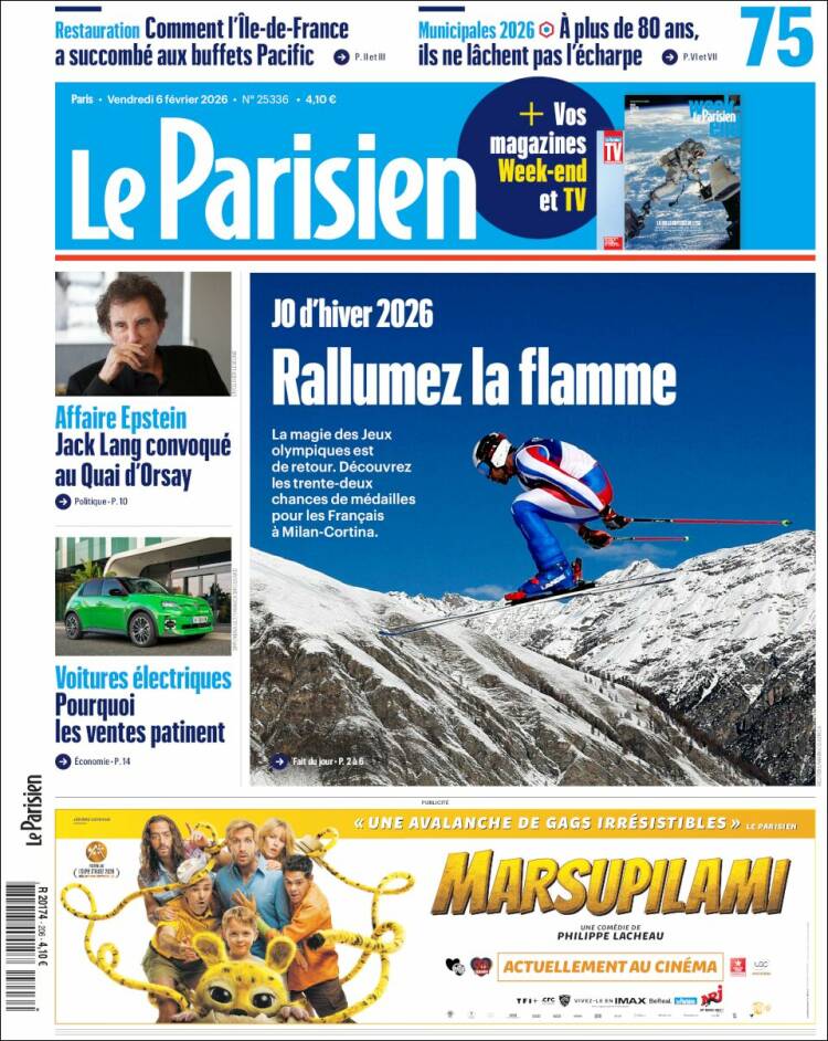 Portada de Le Parisien (France)
