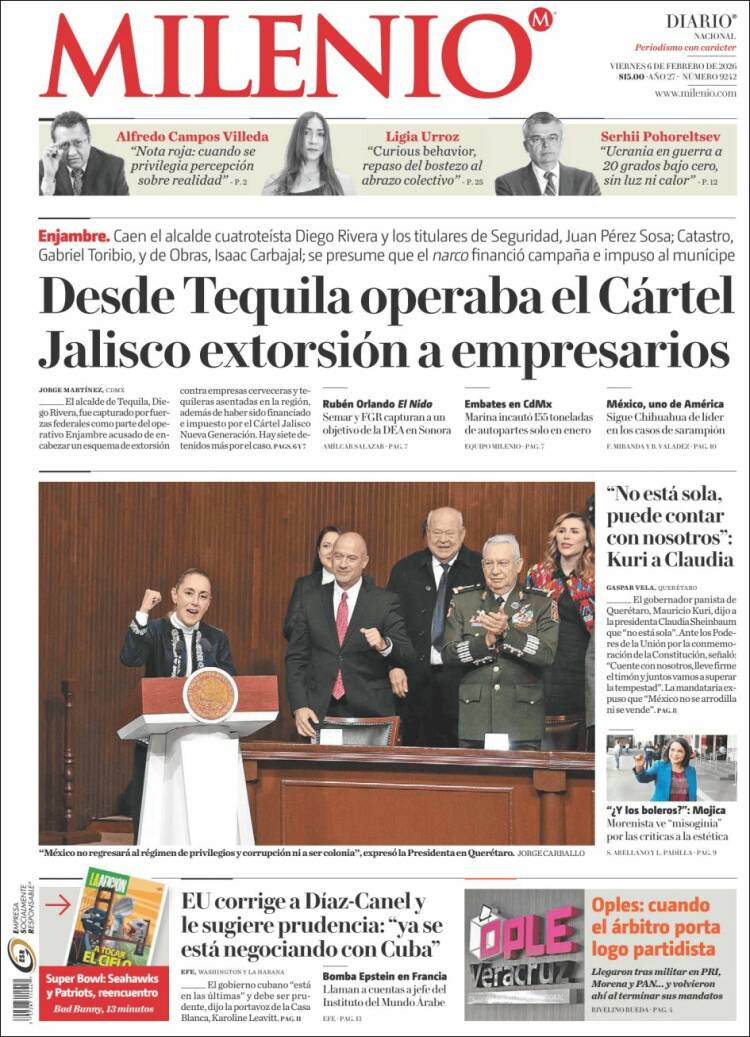 Portada de Milenio (M&eacute;xico)