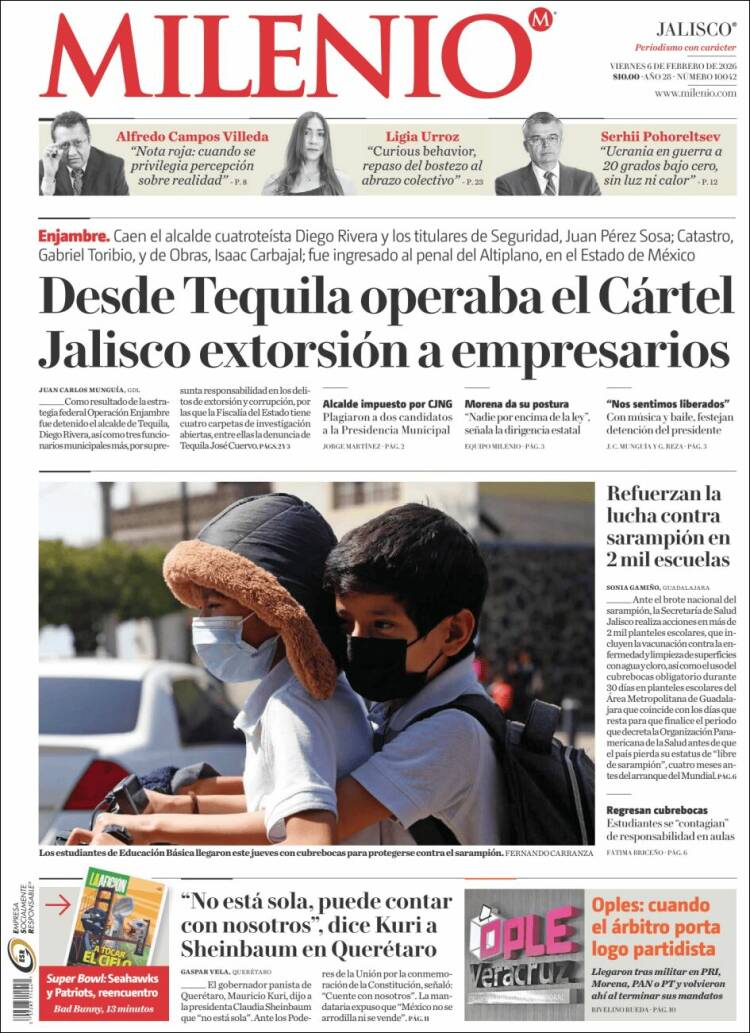 Portada de Milenio - Jalisco (M&eacute;xico)