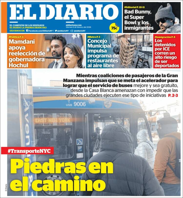 Portada de El Diario NY (USA)