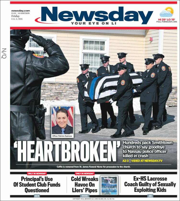 Portada de Newsday (USA)