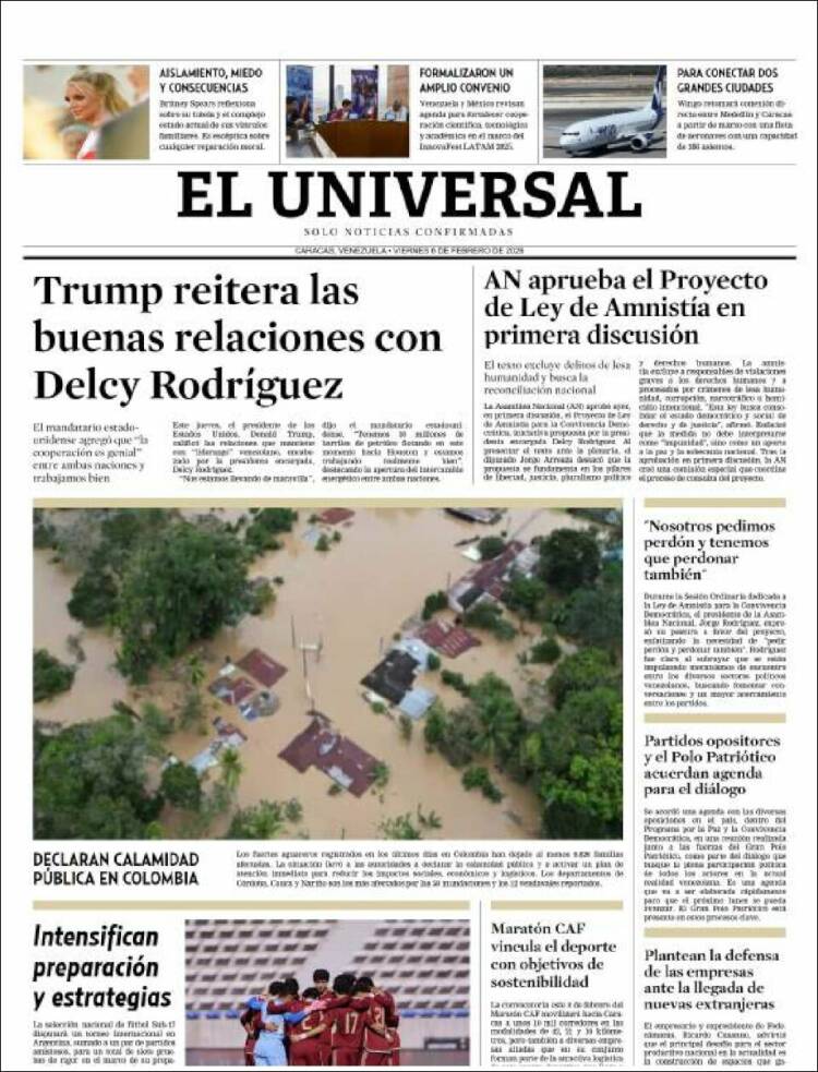 Portada de Universal (Venezuela)