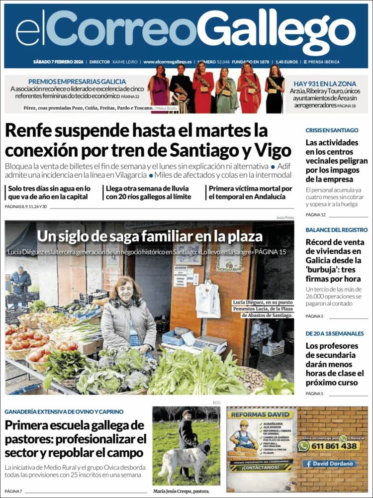 Portada de El Correo Gallego (Espa&ntilde;a)