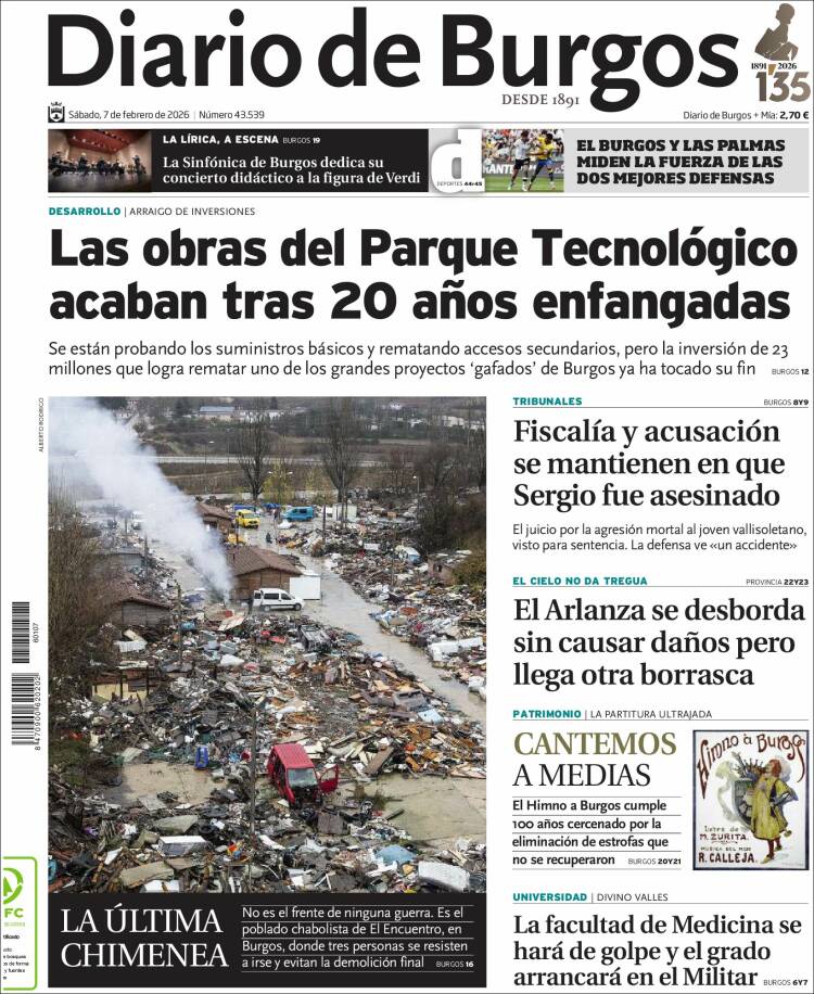 Portada de Diario de Burgos (Espa&ntilde;a)