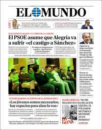 Portada de El Mundo (Espagne)