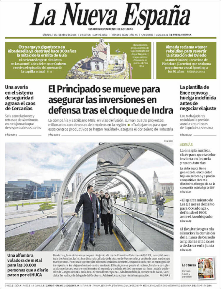 Portada de La Nueva España (Espa&ntilde;a)