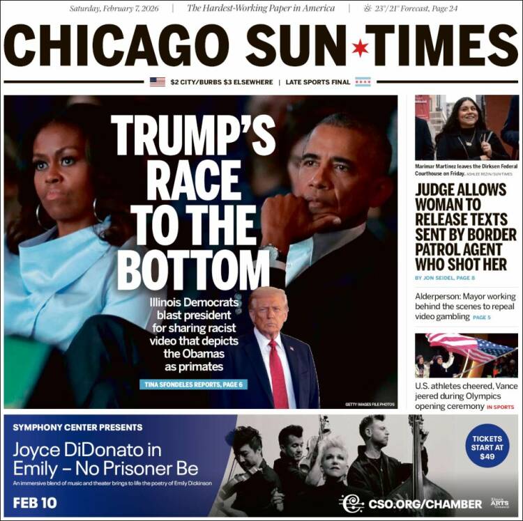 Portada de Chicago Sun-Times (USA)