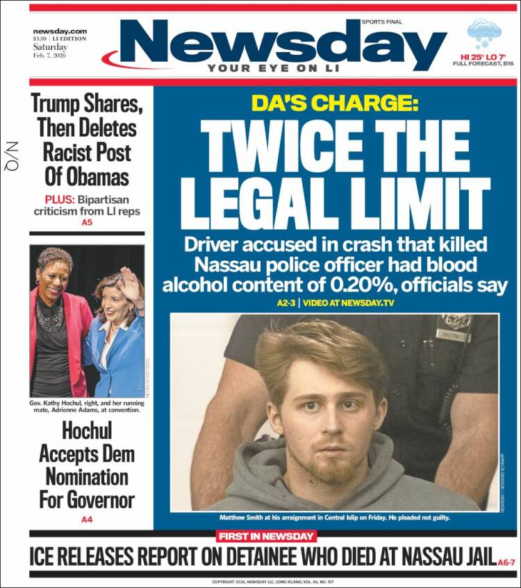 Portada de Newsday (USA)