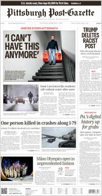Portada de Pittsburgh Post-Gazette (USA)