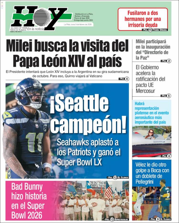 Portada de Diario Hoy (Argentina)