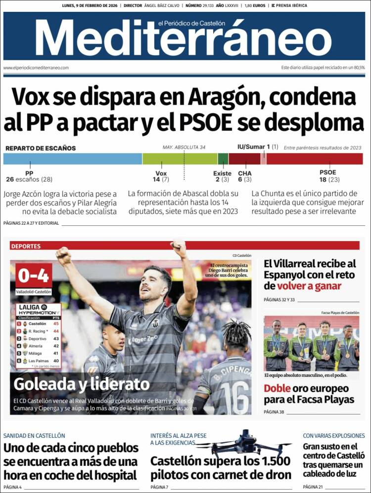 Portada de El Periódico Mediterraneo (Espa&ntilde;a)