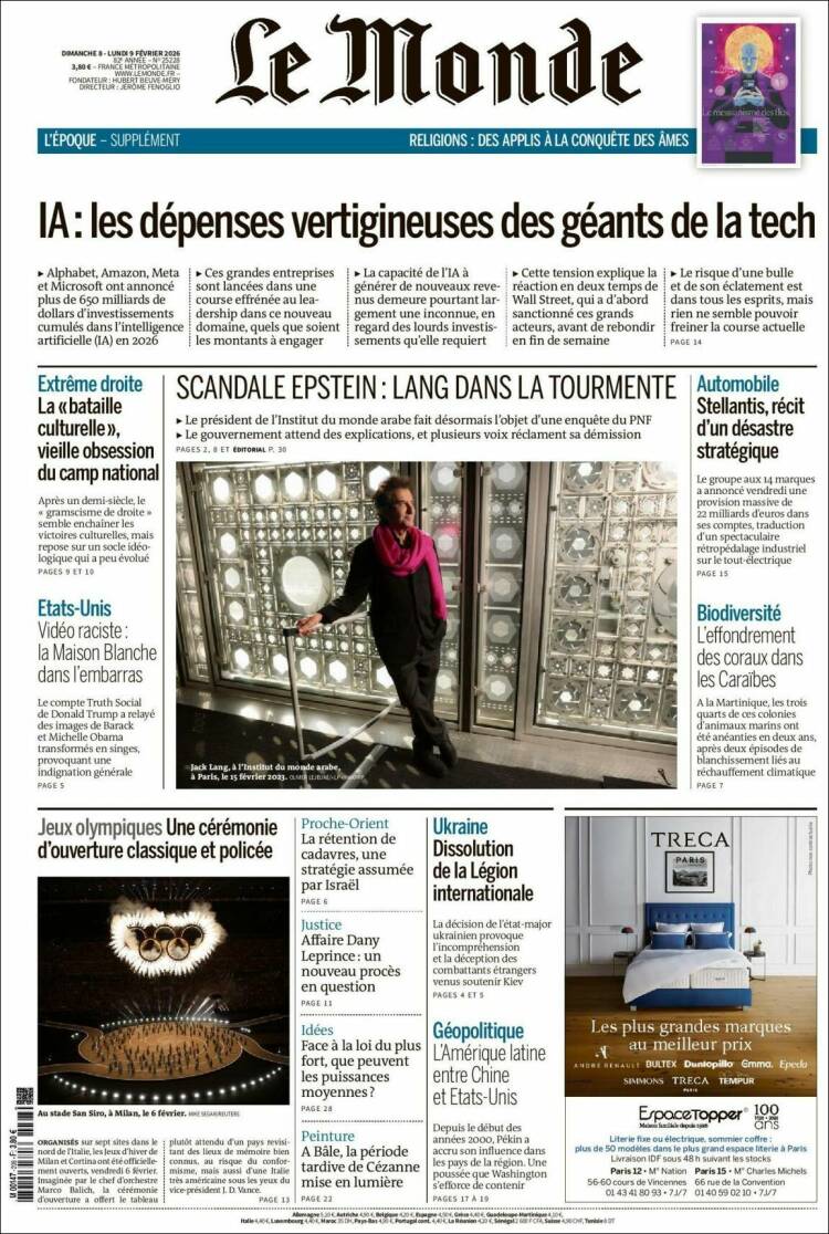 Portada de Le Monde (Francia)