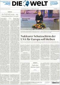 Portada de Die Welt (Alemania)