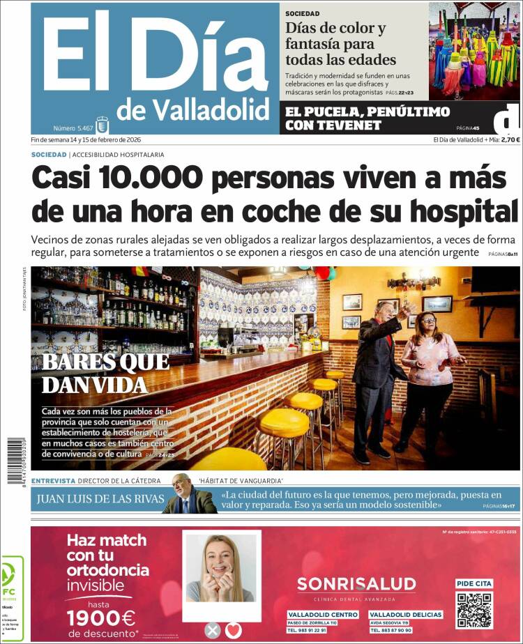 Portada de El Día de Valladolid (Espa&ntilde;a)