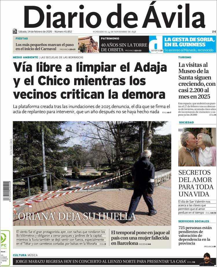 Portada de Diario de Ávila (Spain)