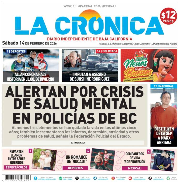 Portada de La Crónica de Baja California (Mexico)
