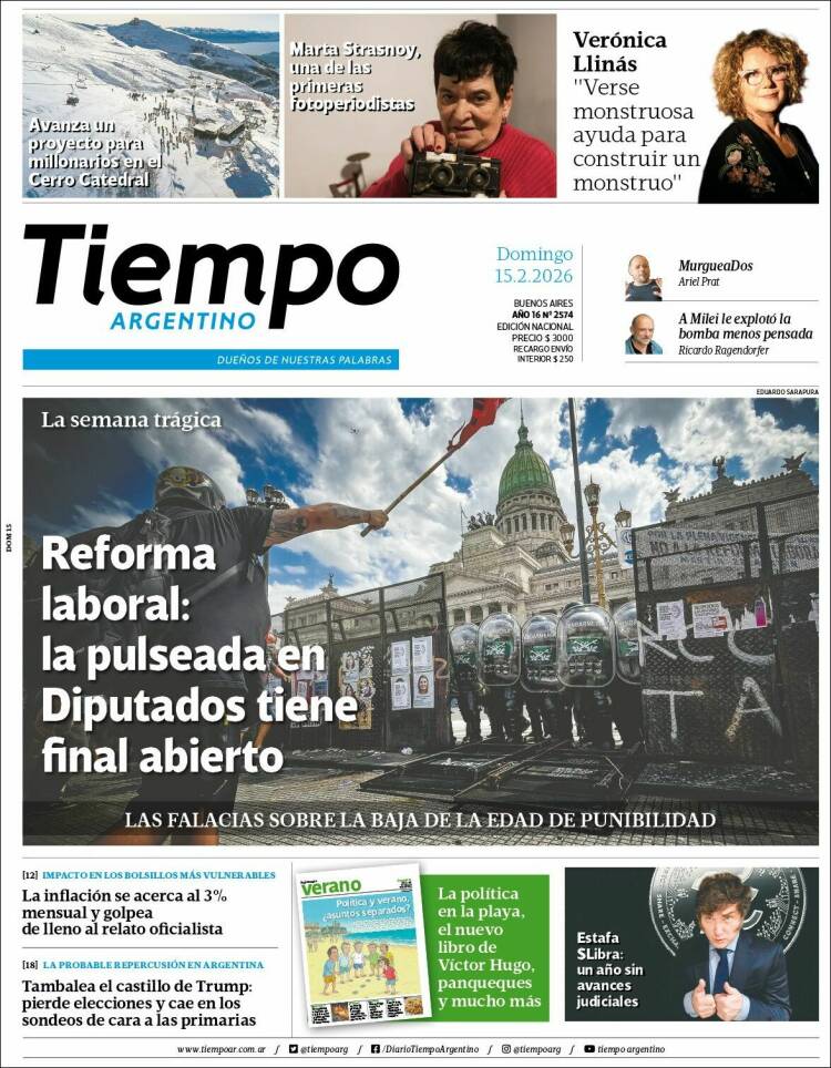 Portada de Tiempo Argentino (Argentina)